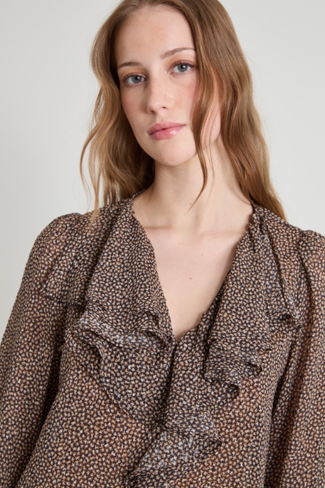 Blusa georgette con rouches