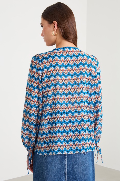 Blusa georgette con rouches