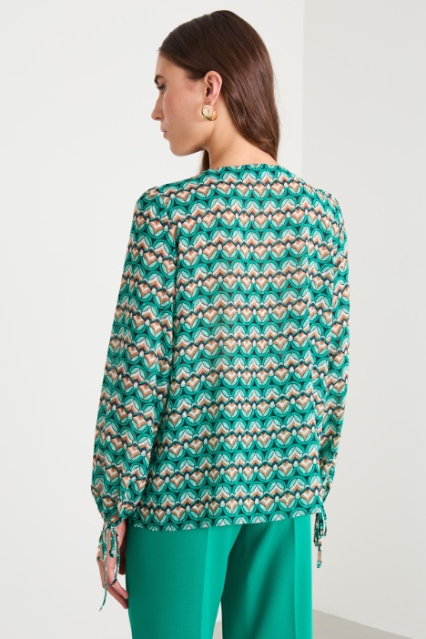 Blusa georgette con rouches