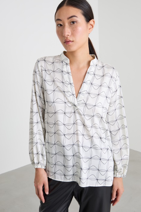 Blusa in twill a fantasia Intrend