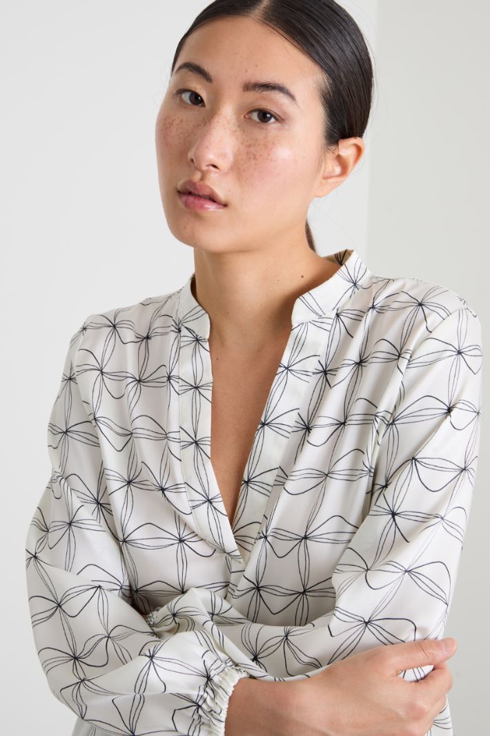 Blusa in twill a fantasia Intrend - 4