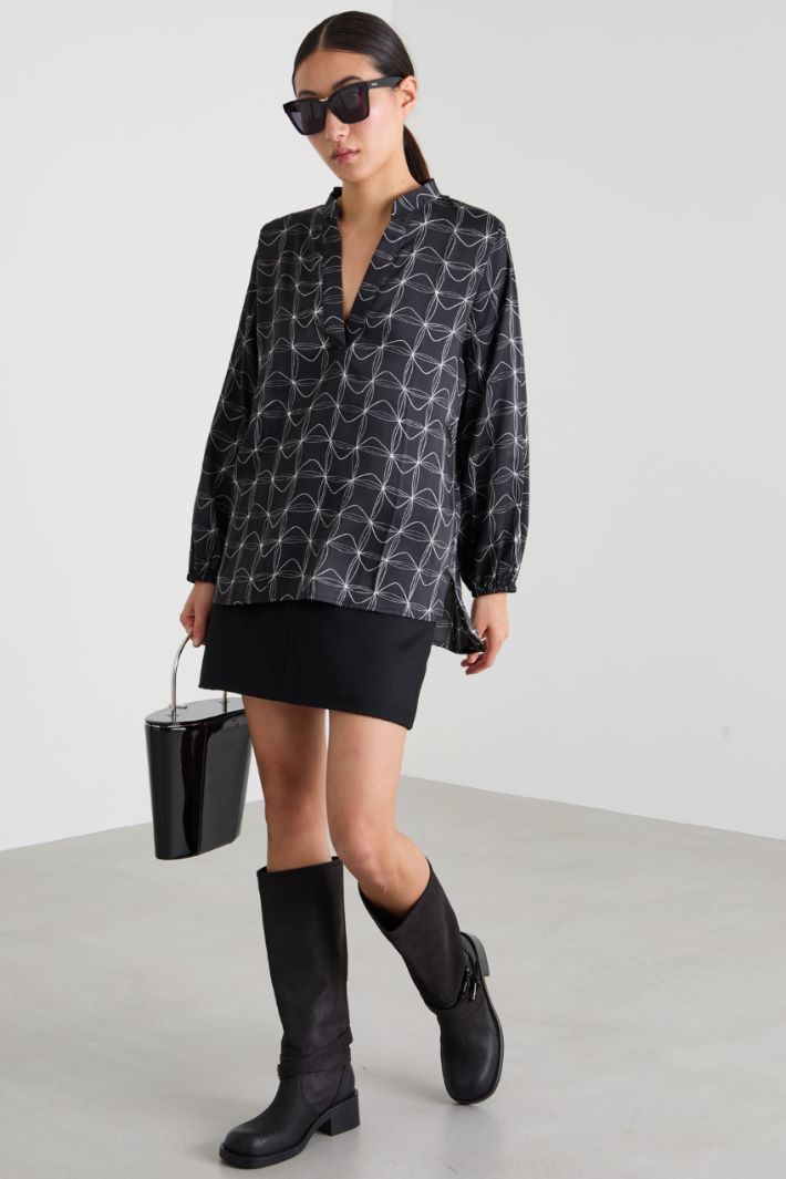 Blusa in twill a fantasia Intrend - 3