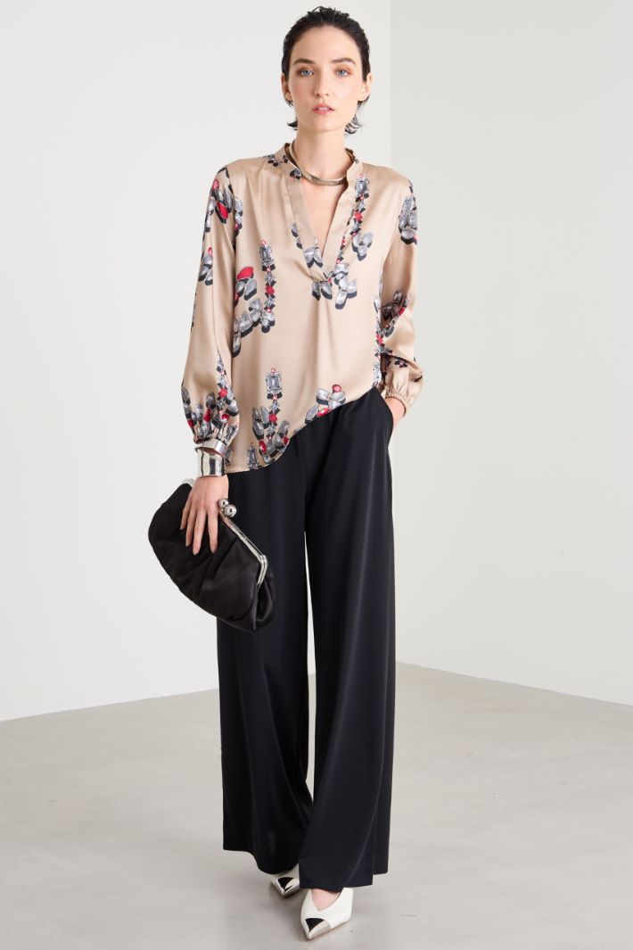 Blusa in twill a fantasia Intrend - 3