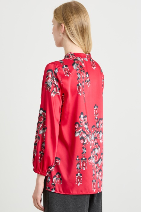 Blusa in twill a fantasia