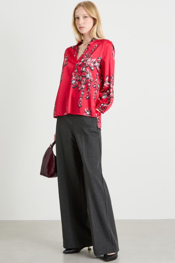 Blusa in twill a fantasia Intrend - 3