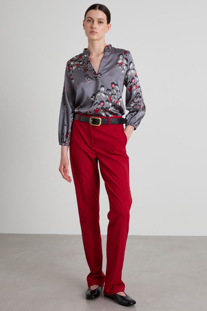 Blusa in twill a fantasia Intrend - 3