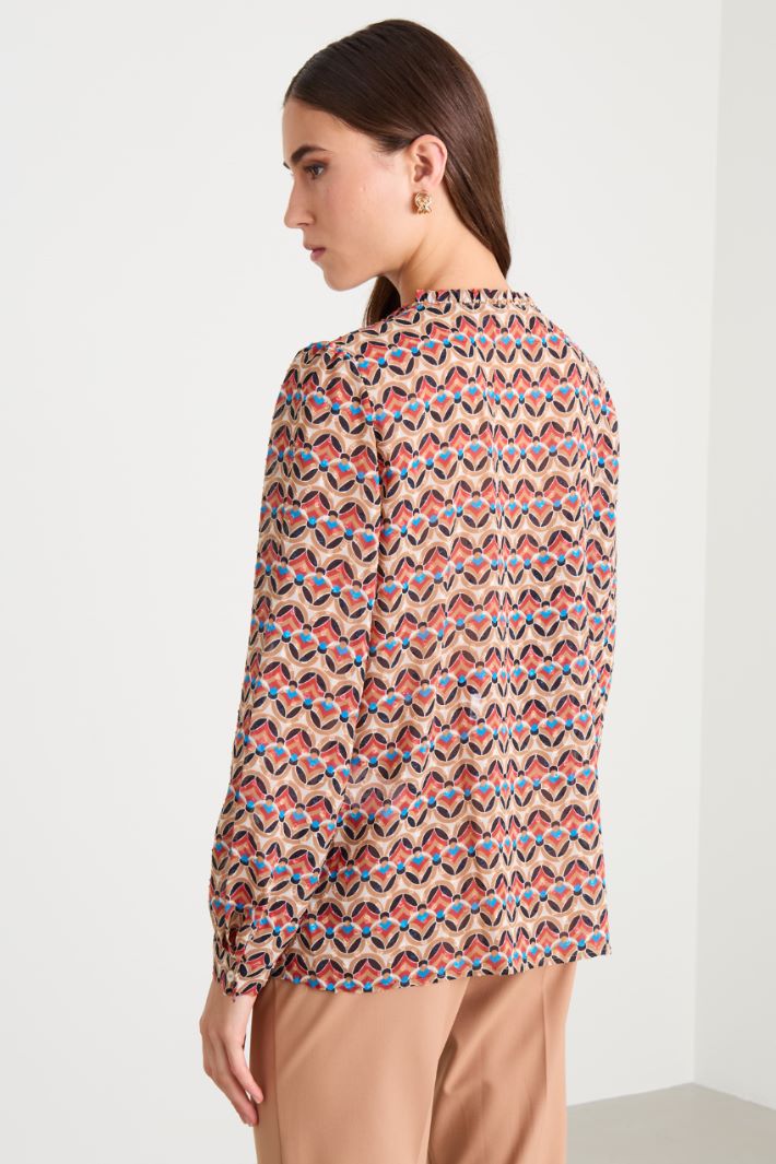 Blusa in plumetis stampato Intrend - 2