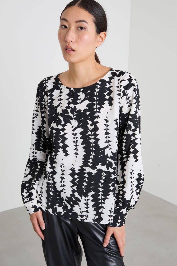 Printed twill blouse Intrend