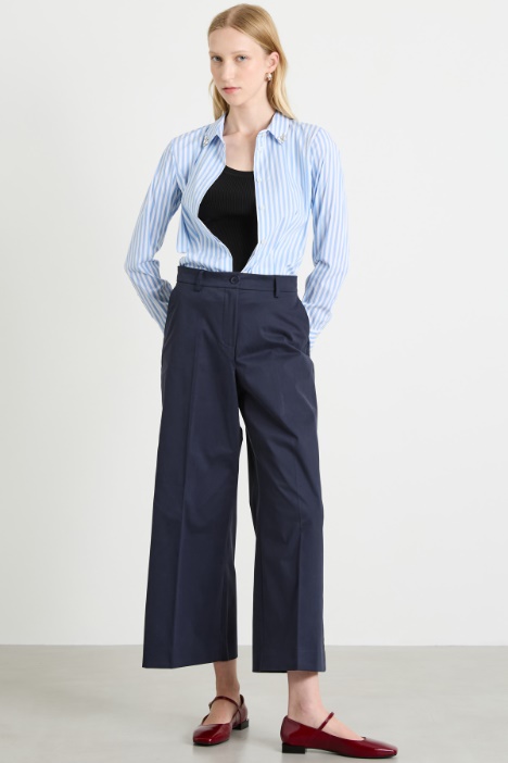 Cotton satin cropped trousers Intrend