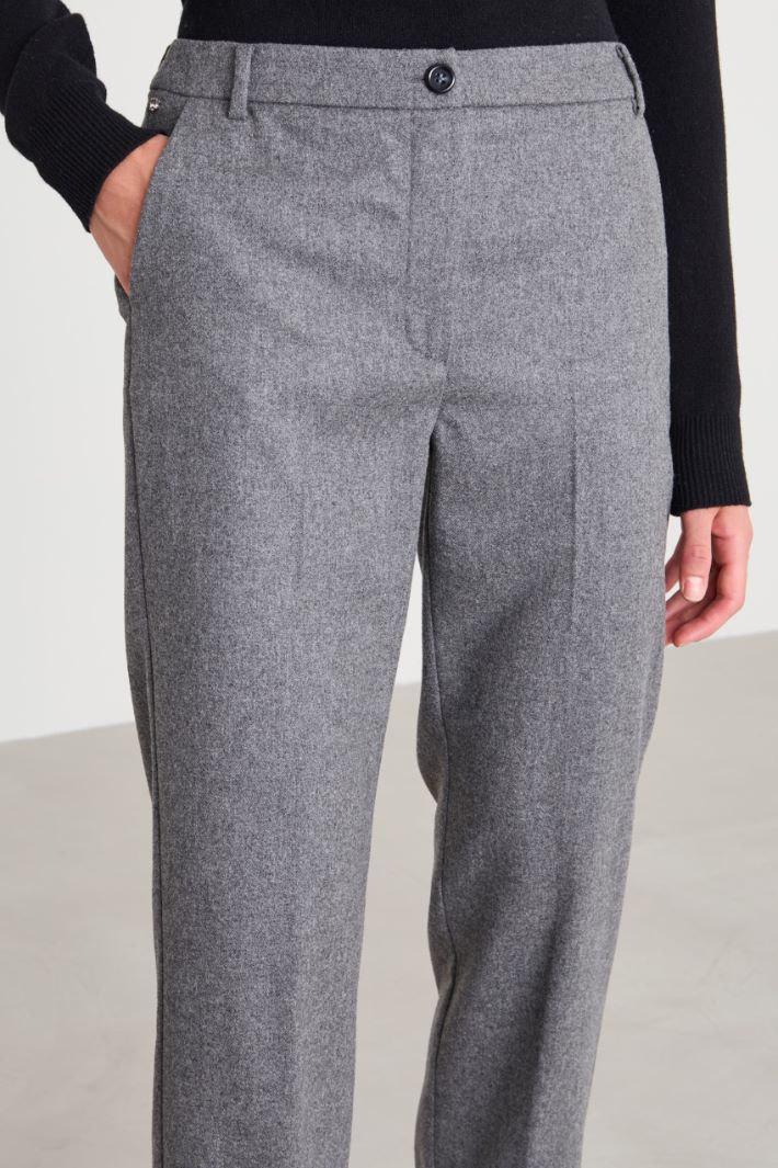 Flannel cigarette trousers Intrend - 4