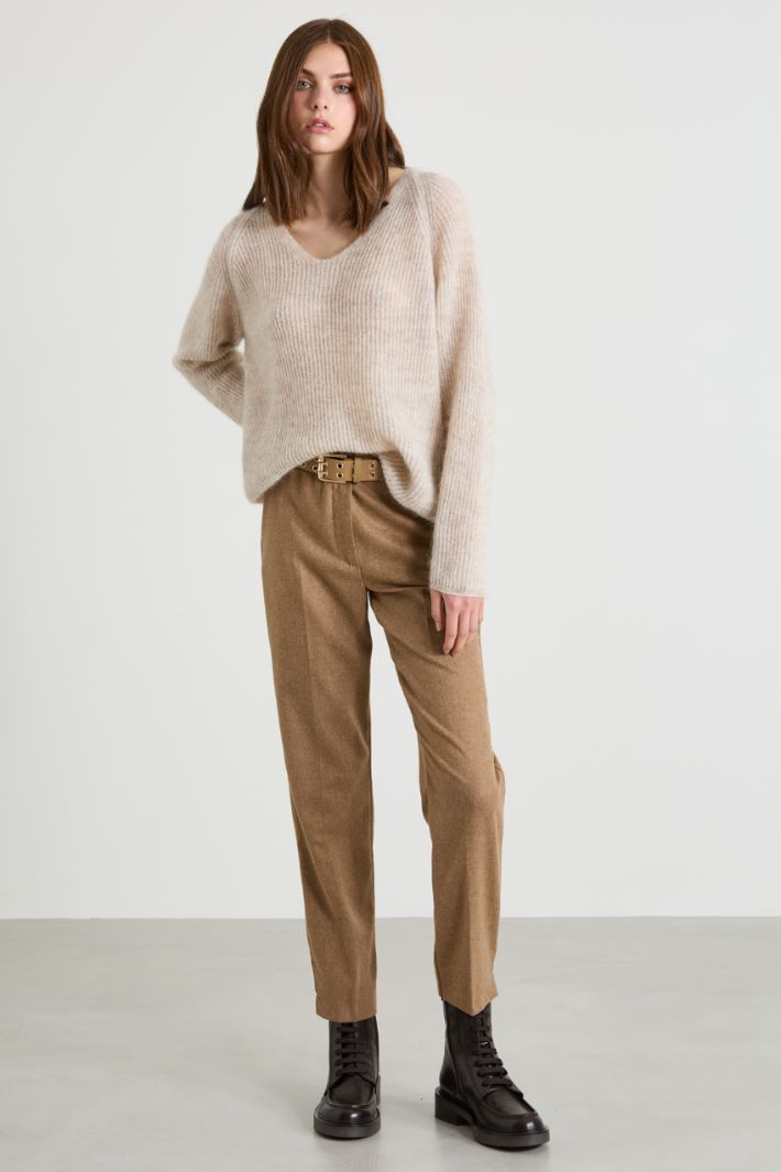 Flannel cigarette trousers Intrend