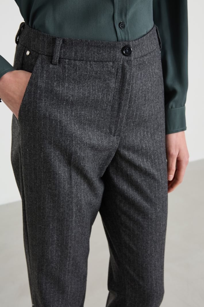 Flannel cigarette trousers Intrend - 4