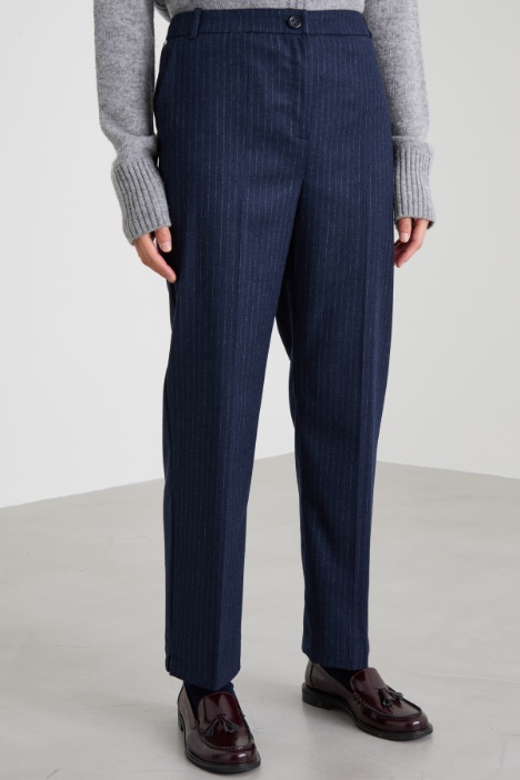 Pantaloni a sigaretta in flanella