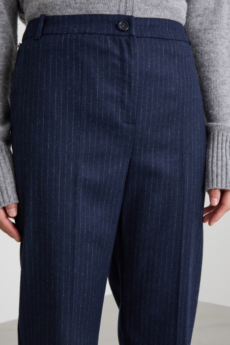 Pantaloni a sigaretta in flanella