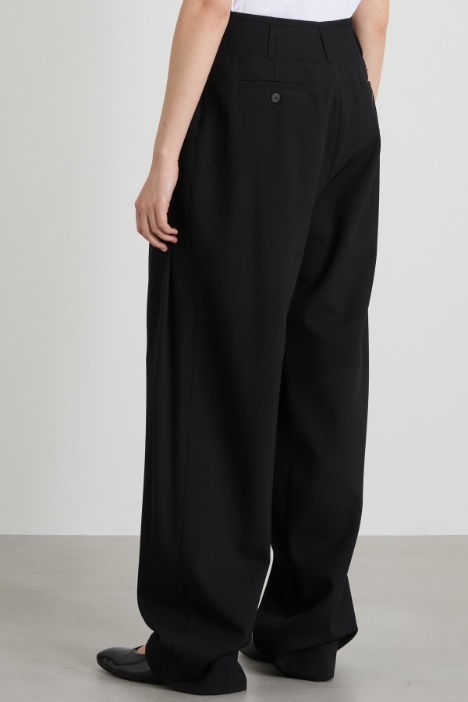 Pantalón ancho en mezcla de lana