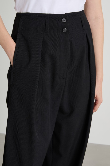 Pantalón ancho en mezcla de lana