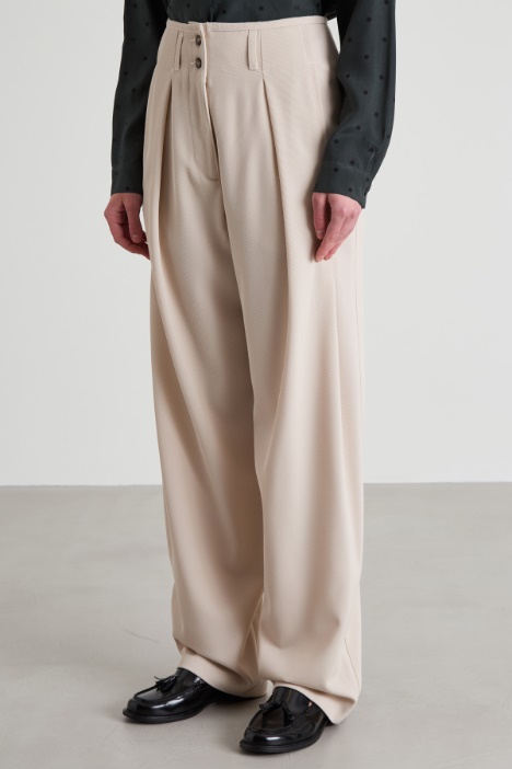 Pantalone ampio misto lana