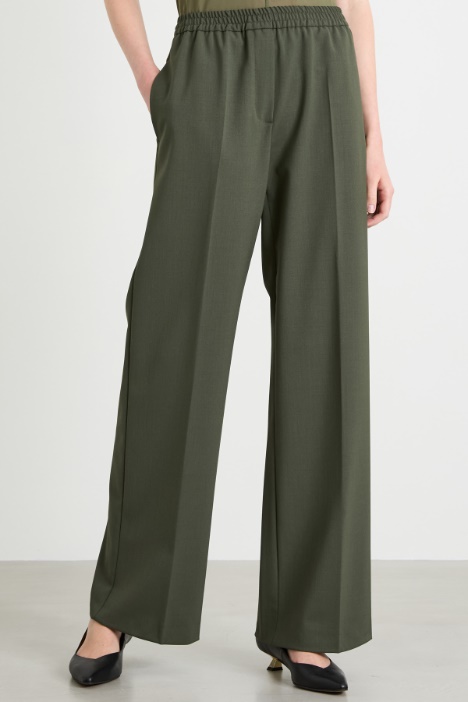 Pantalón recto de gabardina