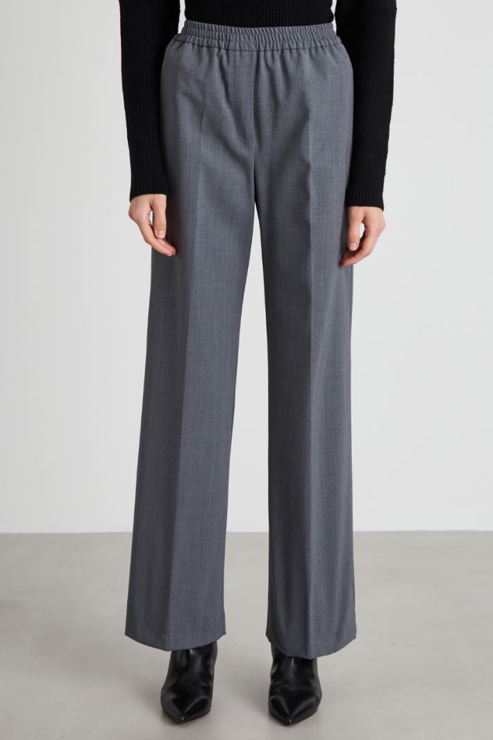 Pantaloni dritti in gabardina Intrend - 2