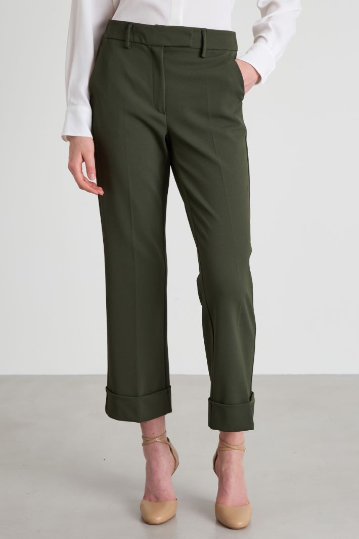 Tricotine trousers with cuffs Intrend - 2
