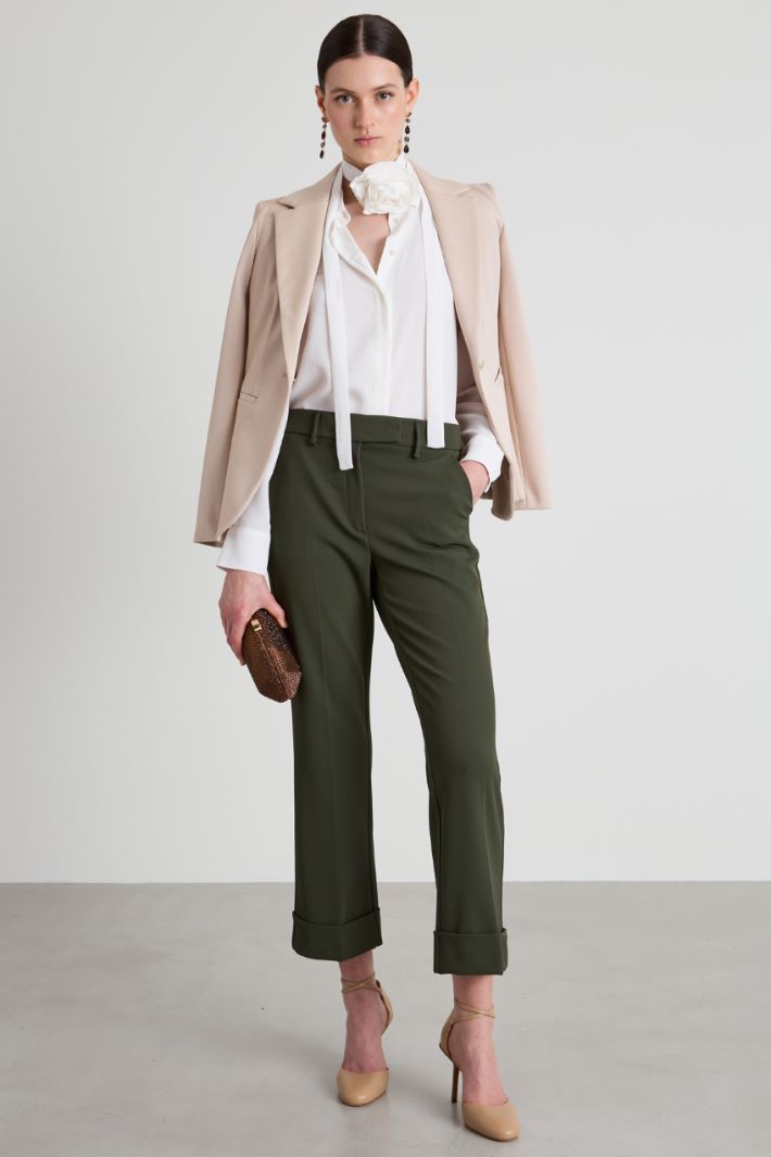 Tricotine trousers with cuffs Intrend