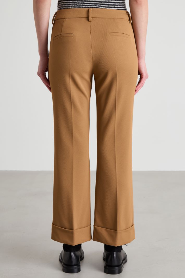 Tricotine trousers with cuffs Intrend - 3