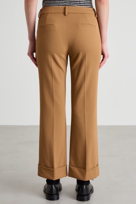 Pantaloni in tricotina con risvolto