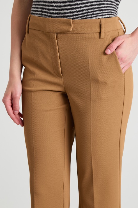 Pantaloni in tricotina con risvolto