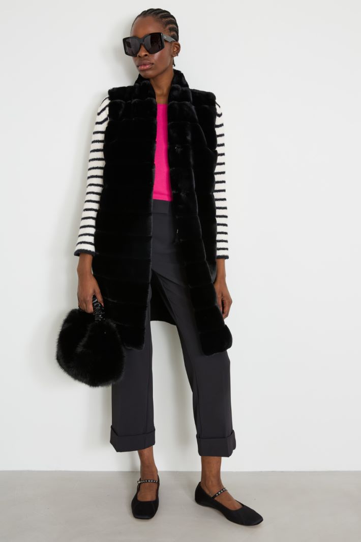 Pantaloni in tricotina con risvolto Intrend