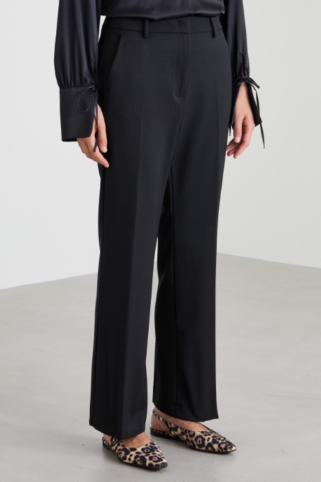 Pantaloni dritti in lana