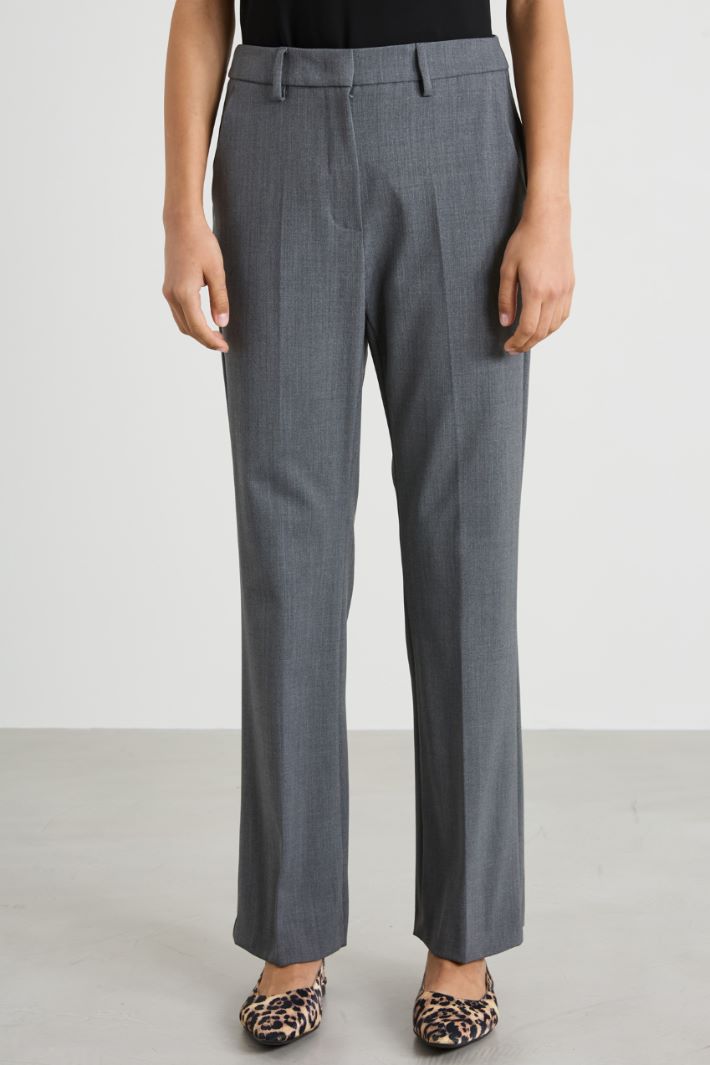 Pantaloni dritti in lana Intrend - 2