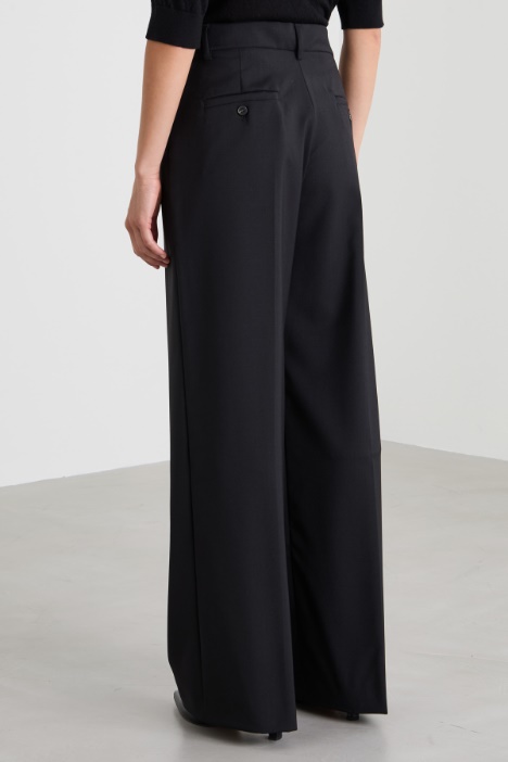 Pantaloni a palazzo in lana