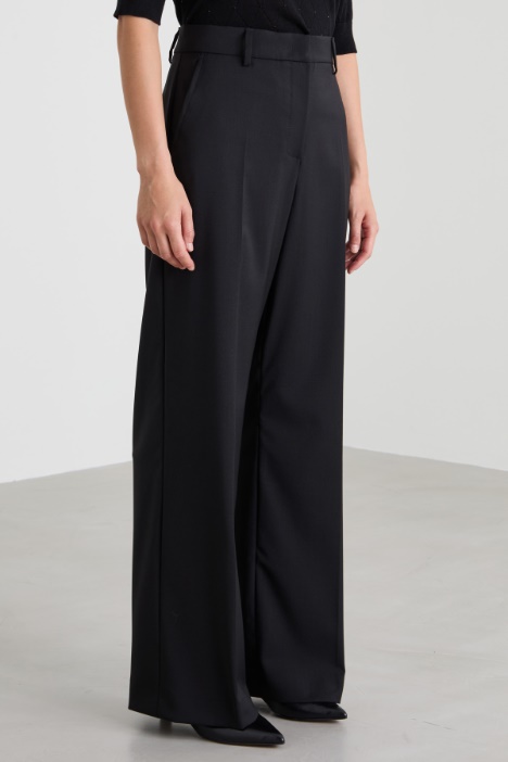 Pantaloni a palazzo in lana