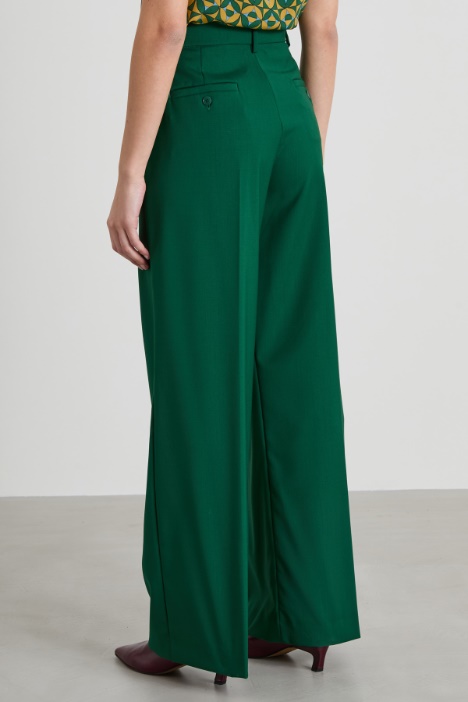 Pantaloni a palazzo in lana