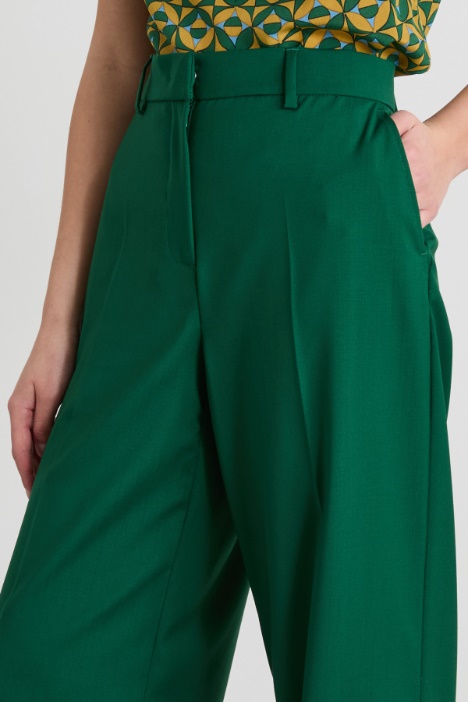 Pantaloni a palazzo in lana