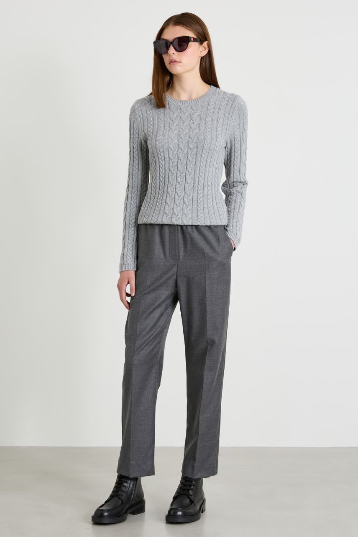 Baggy-fit flannel trousers Intrend