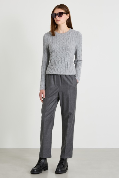 Baggy-fit flannel trousers Intrend