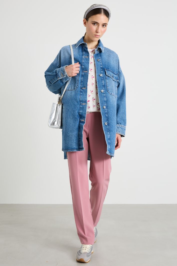 Pantaloni in tessuto diagonale Intrend