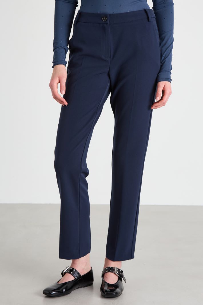 Pantaloni in tessuto diagonale Intrend - 2