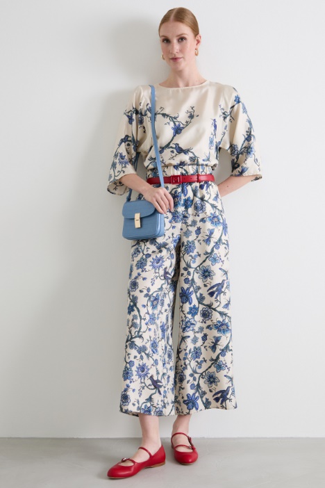 Wide-fit silk twill trousers Intrend