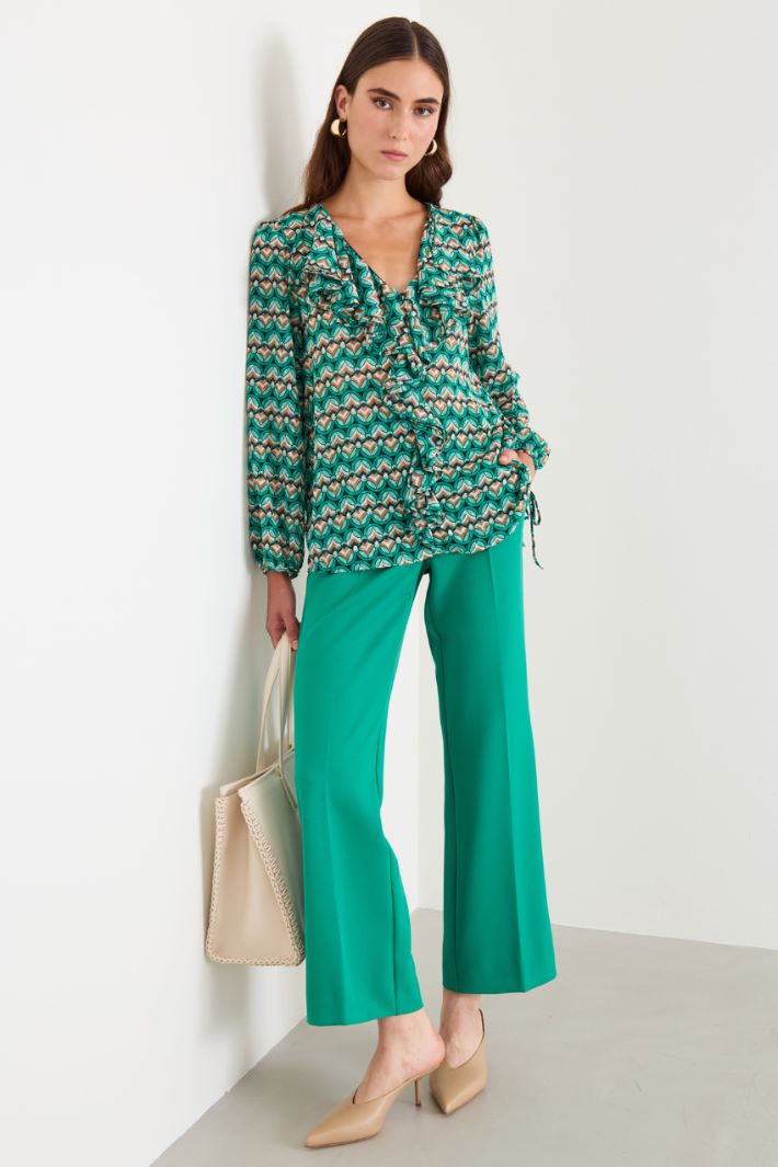 Pantaloni in tessuto diagonale Intrend