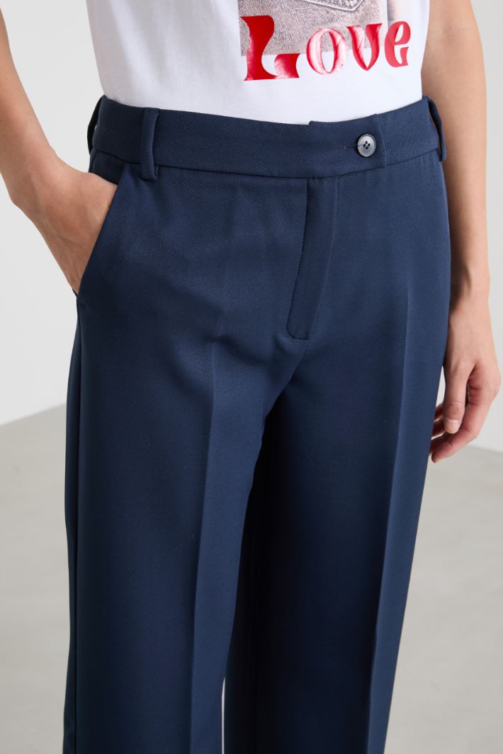 Pantaloni in tessuto diagonale Intrend - 4