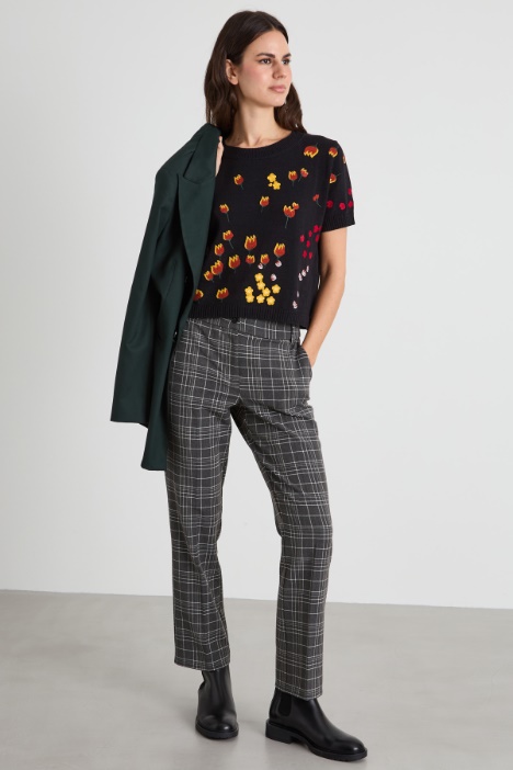 Yarn-dyed cigarette trousers Intrend