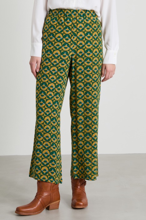 Pantalone in seta stampata