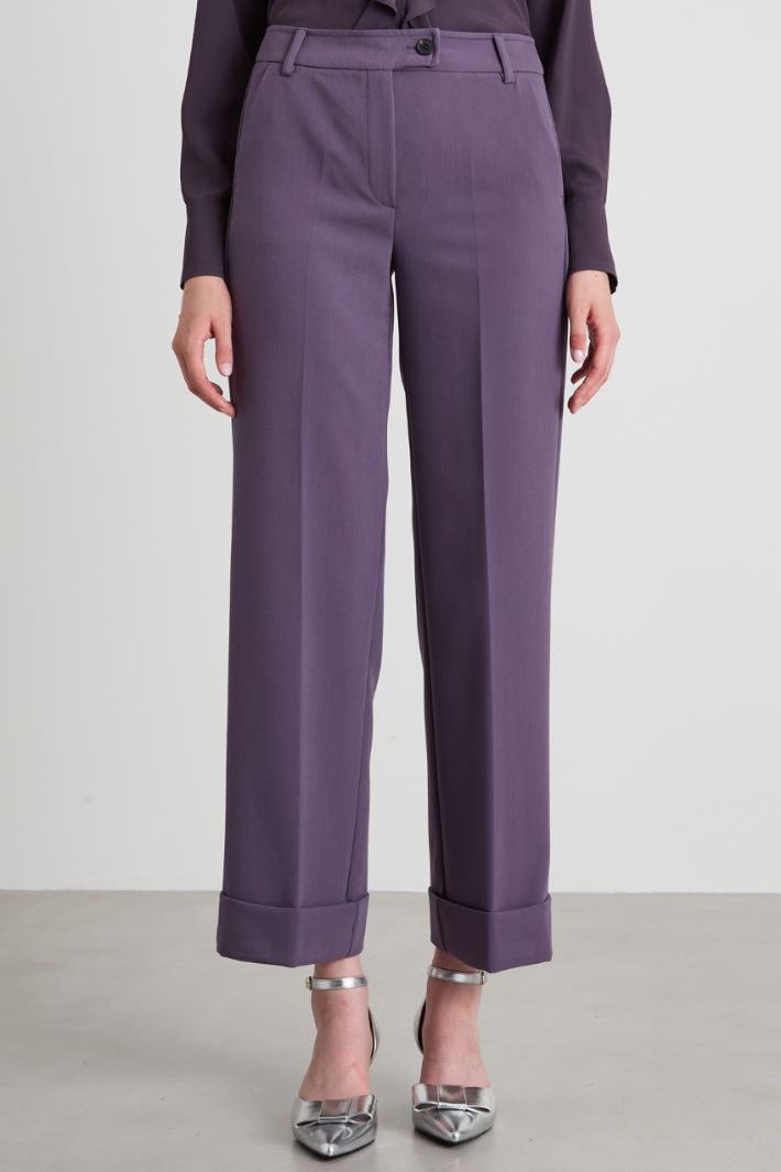Straight-leg trousers with cuffs Intrend - 2