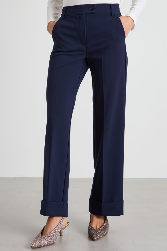 Straight-leg trousers with cuffs Intrend - 2