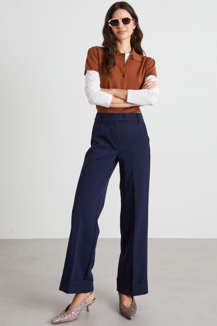 Straight-leg trousers with cuffs Intrend