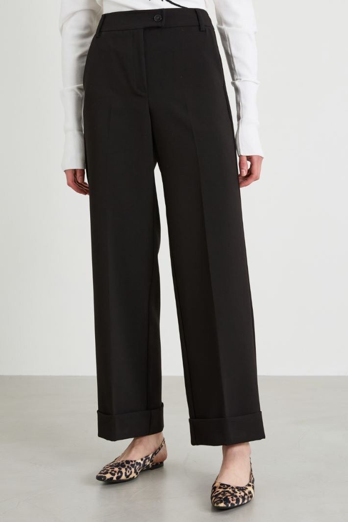 Straight-leg trousers with cuffs Intrend - 2