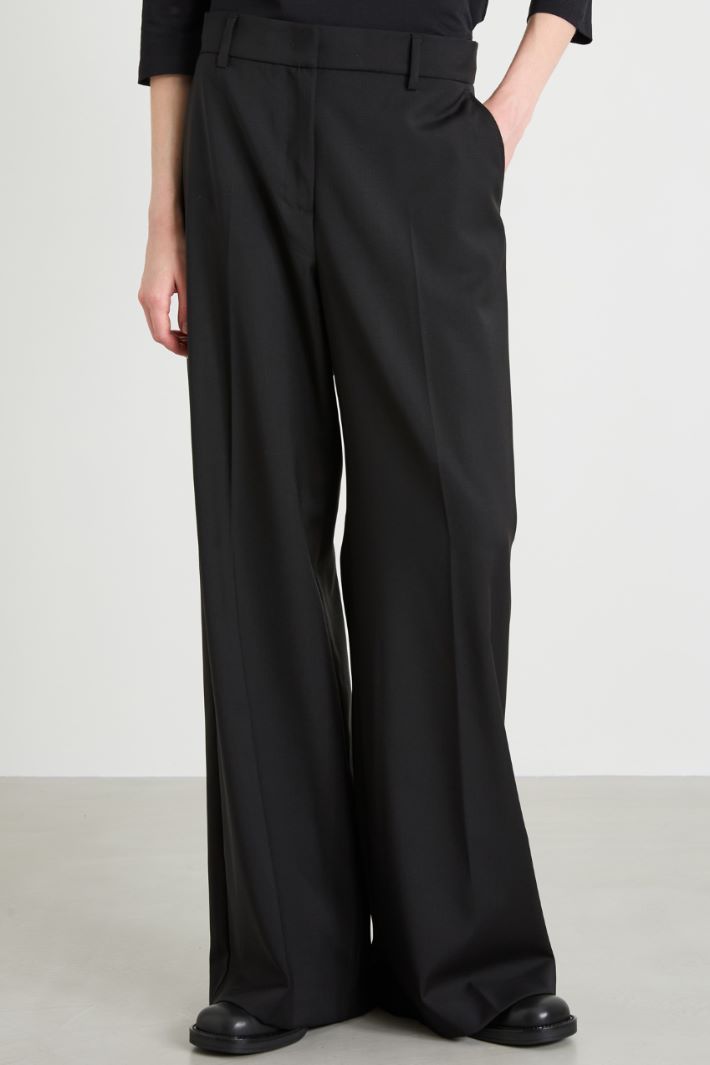 Pantaloni a palazzo in lana Intrend - 2