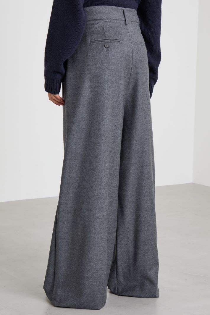 Flannel palazzo trousers Intrend - 3